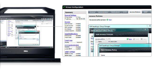Reihe Dells EqualLogic PS6210 — moderne Software, die Management erleichtert
